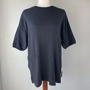 NWT Ferruche Black Short Sleeve Sweater Top Size XL